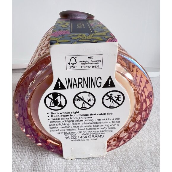 Rachel Zoe Candle "Botanical Retreat" Soy Blen16 oz. Resuable Pink Jar Tassel - Picture 5 of 7